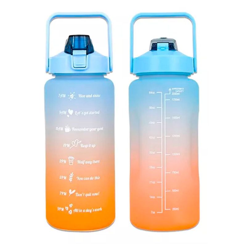 Botella De Agua Motivacional Gran Capacidad 2ltrs Deportiva-1
