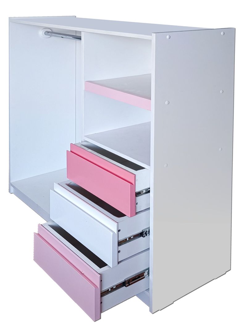 Mini Closet Montessori Minimal Rosado Blanco Rosa-3