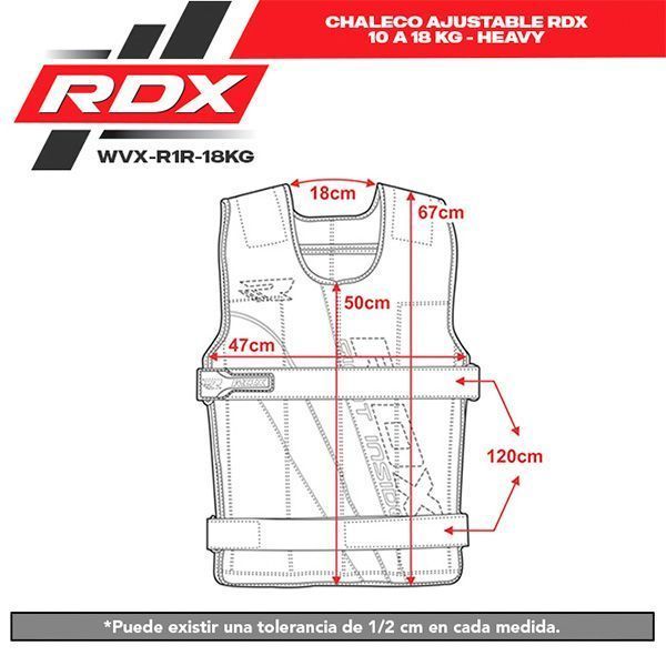 Chaleco Ajustable Rdx 10 A 18 Kg - Heavy - Wvx-r1r-6