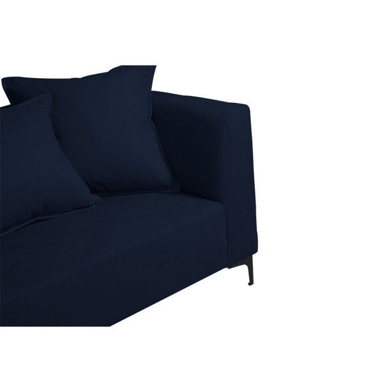 Sofá Cordelia Chenille Tipo Lino Azul 2 Cuerpos-2