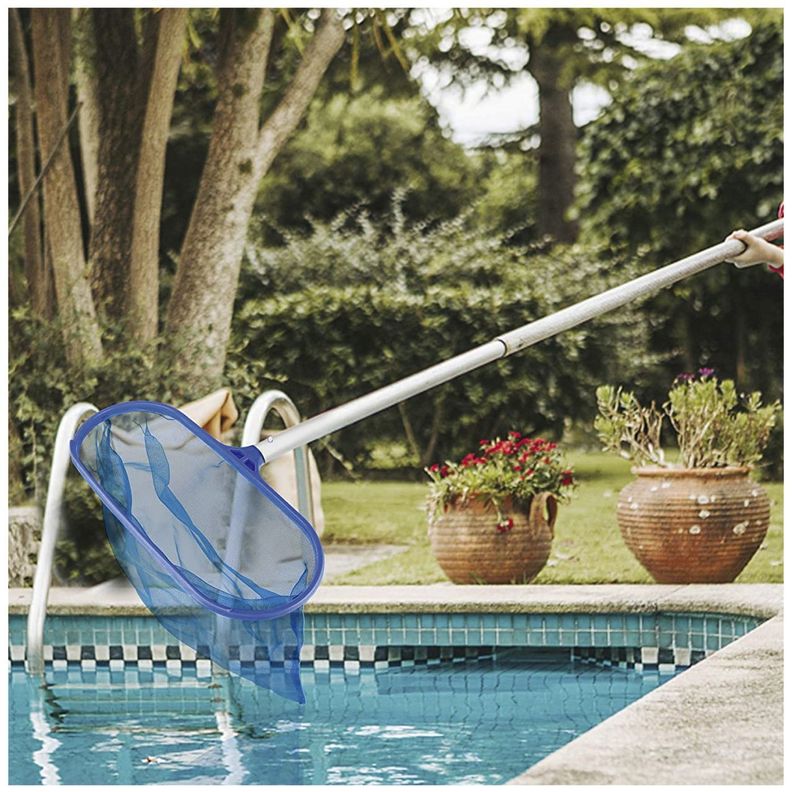 Malla Ovalada Profunda Para Limpieza Piscina Mango Aluminio-5