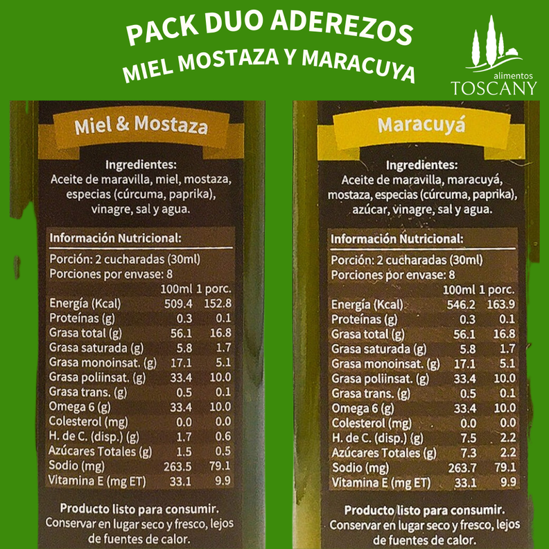 Pack Duo Aderezos Maracuyá y Miel Mostaza-2