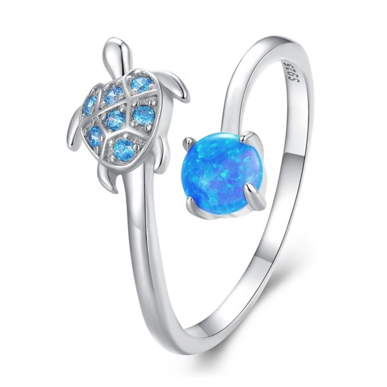 Anillo Tortuga Ajustable Plata 925-0