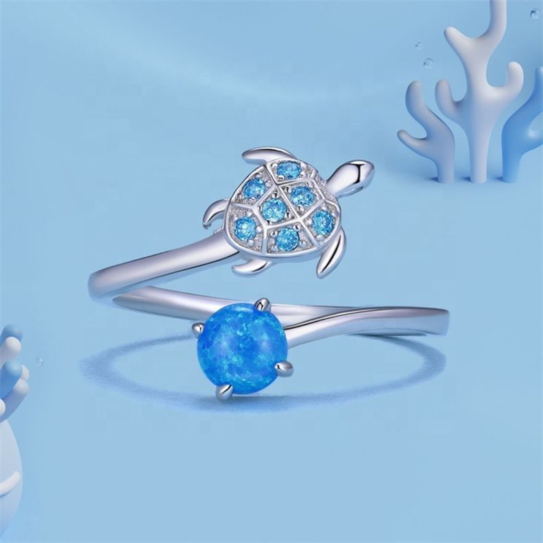 Anillo Tortuga Ajustable Plata 925-2