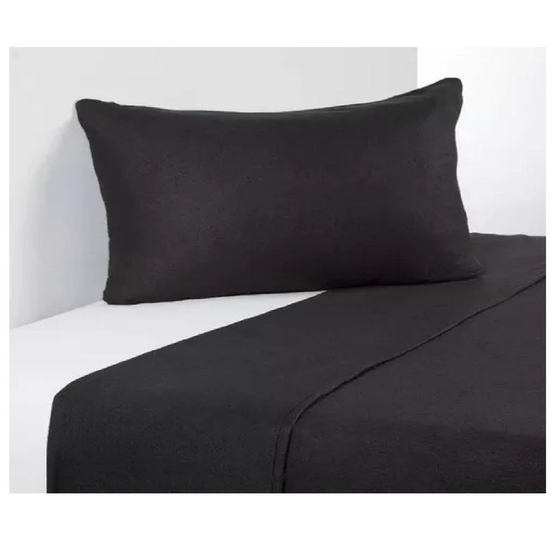 Sábanas De Polar 1,5 Plazas Sabana Polar Invierno Set 3 Pzas Negro-5