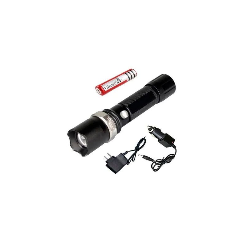 Linterna Led Tactica Swat Recargable Con Zoom 12v -1