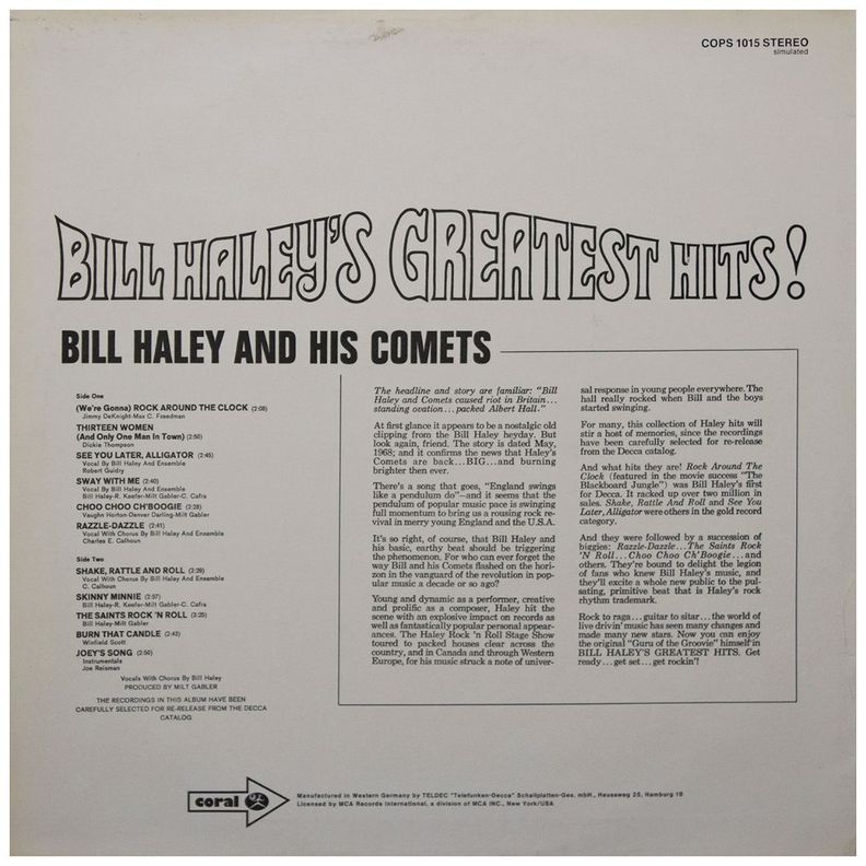 BILL HALEY - GREATEST HITS VINILO USADO-1