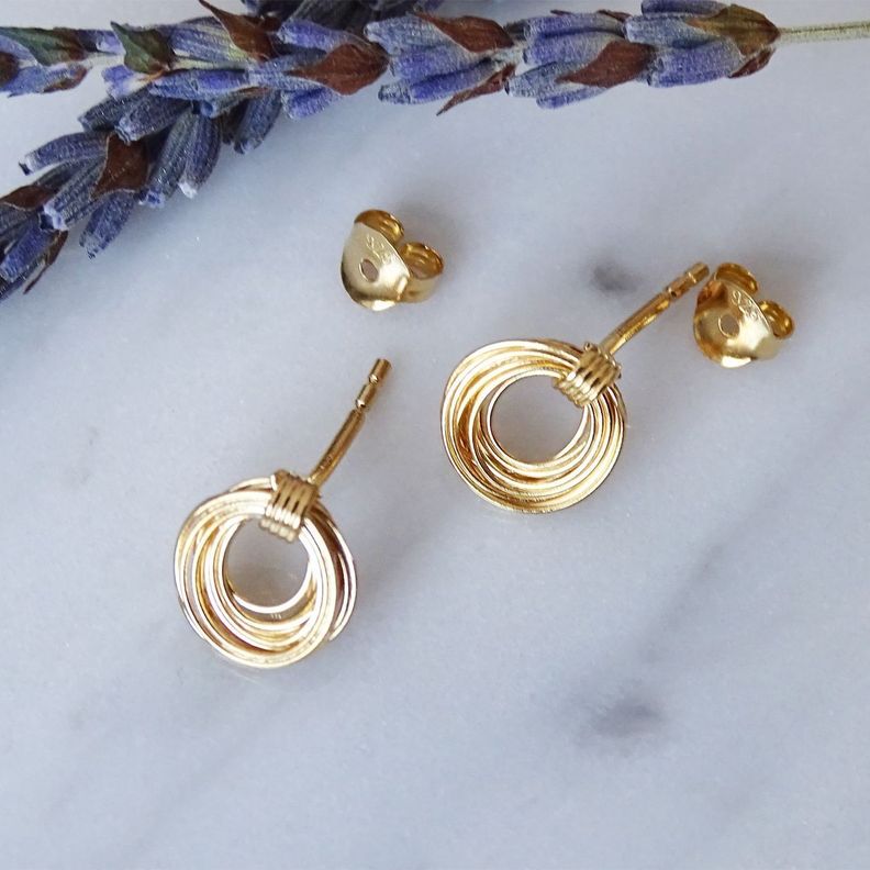 Aros Aritos Nido Alambrismo Plata 925 Baño De Oro - Mabelita-2