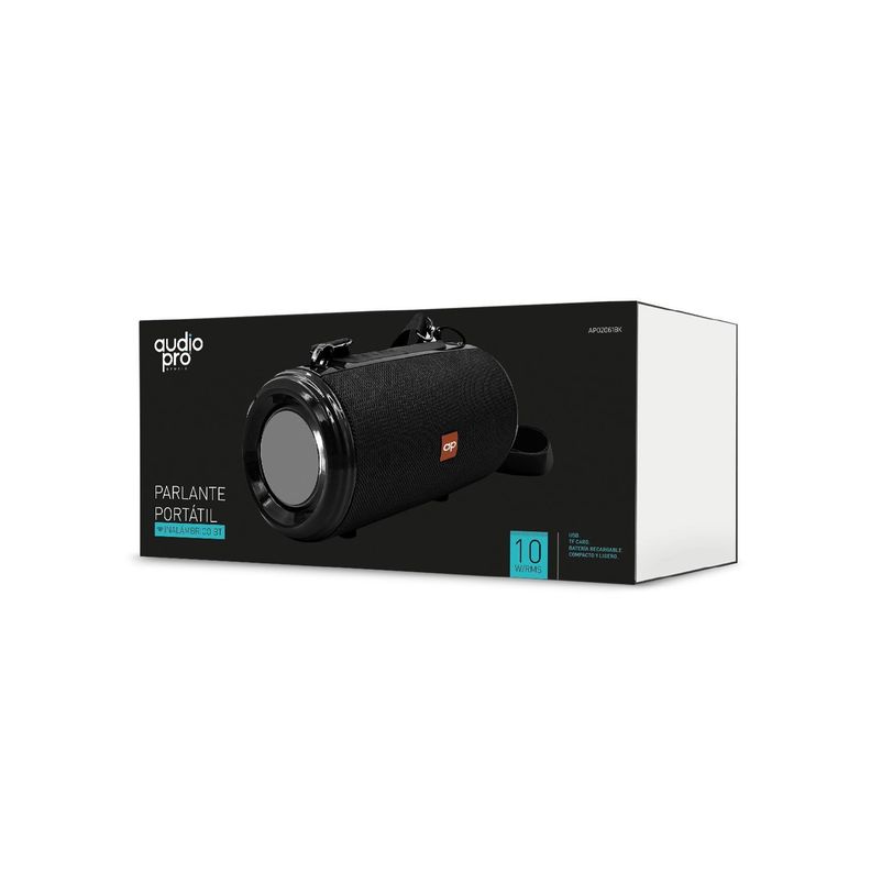 Parlante Bluetooth Portatil 10W RMS USB Negro Audiopro-1