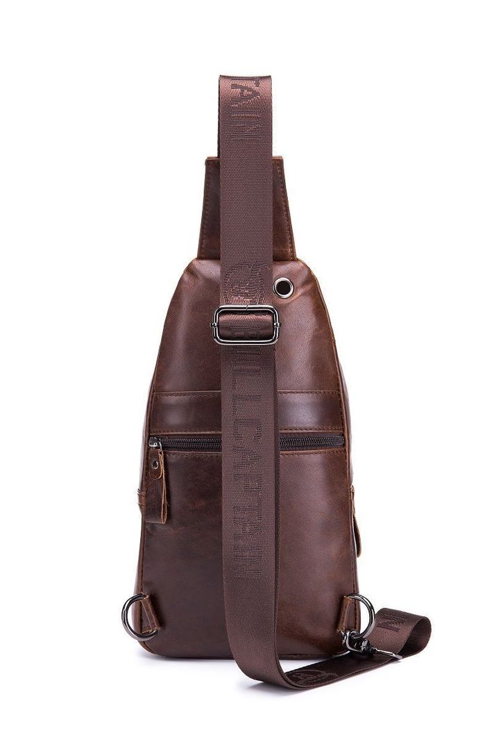 Bolso De Cuero Vintage Cross Body Banano Morral Bullcaptain XB110-2