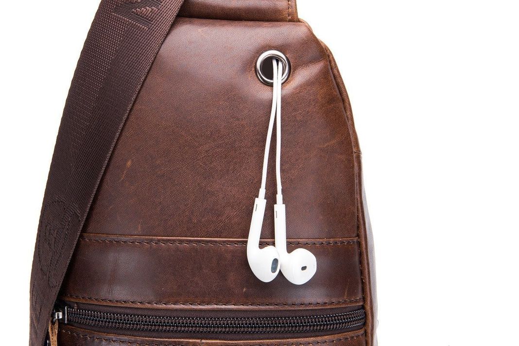 Bolso De Cuero Vintage Cross Body Banano Morral Bullcaptain XB110-4