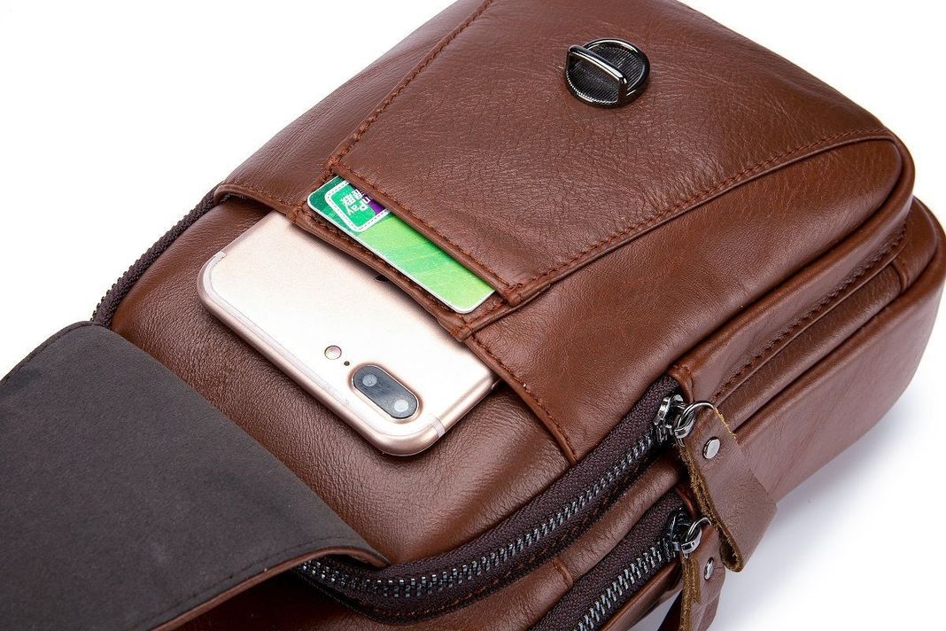 Bolso De Cuero Vintage Cross Body Banano Morral Bullcaptain XB110-6