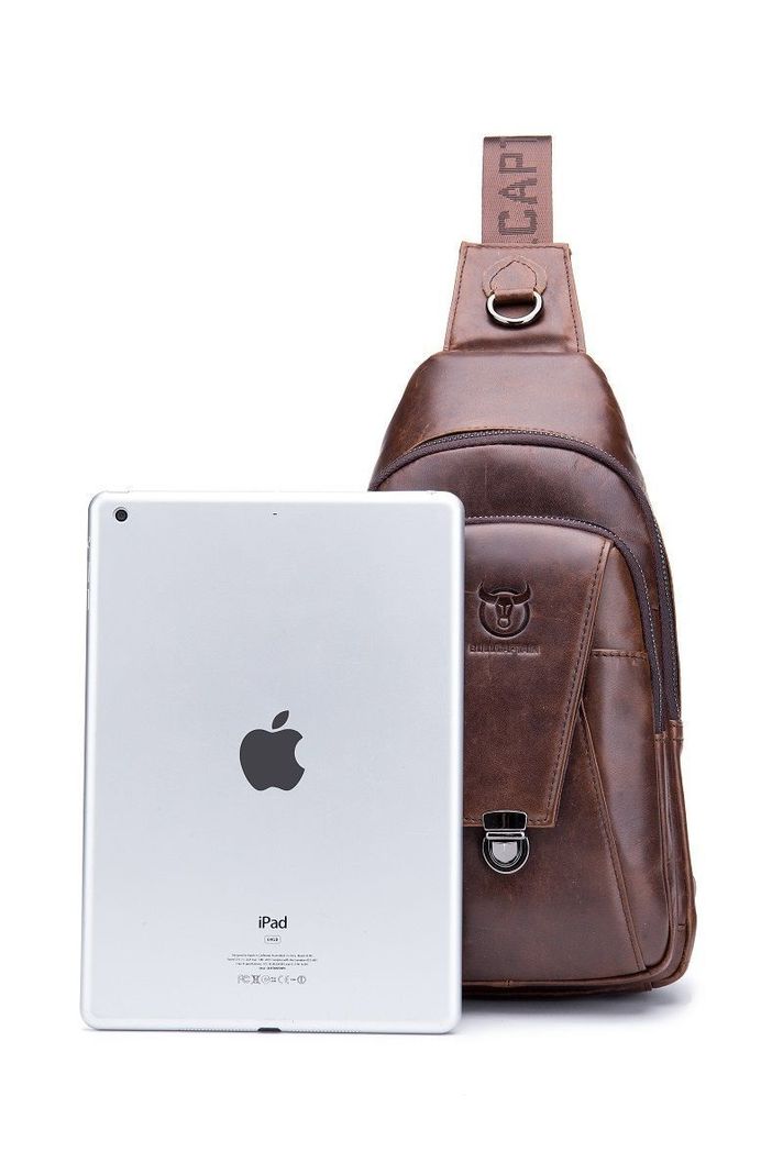 Bolso De Cuero Vintage Cross Body Banano Morral Bullcaptain XB110-3