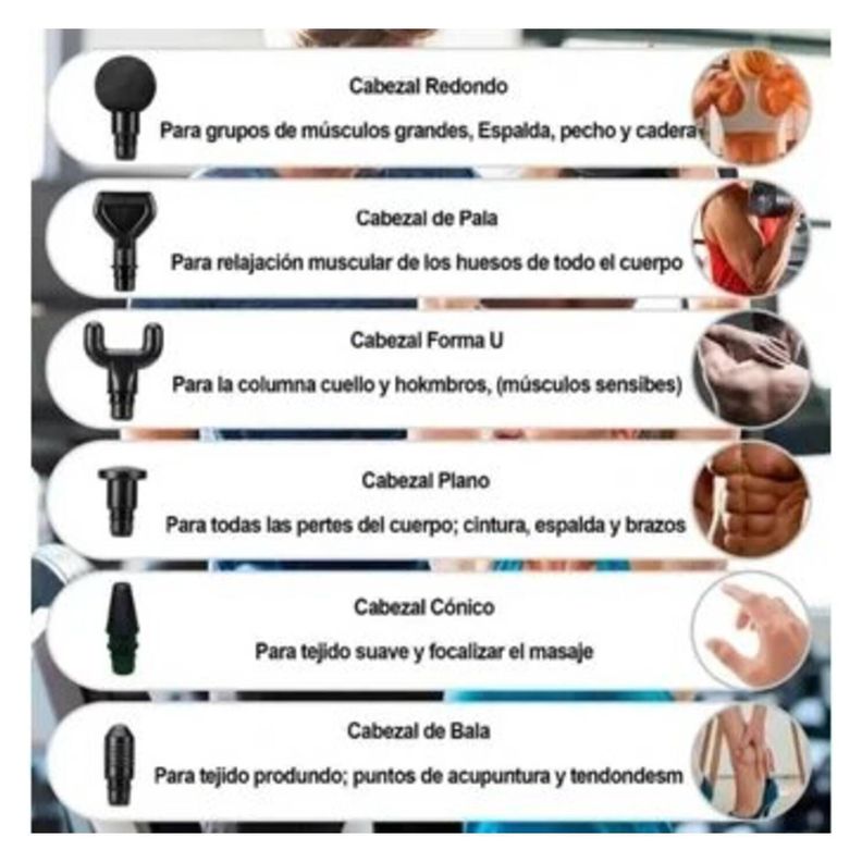 Pistola de Masajes Pro 30 Velocidades Recargable-2