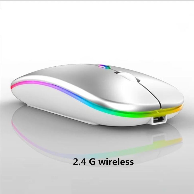 Mouse Silent 24g Inalámbrico Recargable Para Mac O Windows Plateado-1