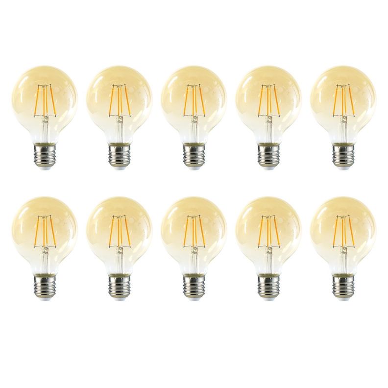 Pack 10 Ampolleta Globo LED E-27 Filamento 6W G80 Dimeable SEC-0