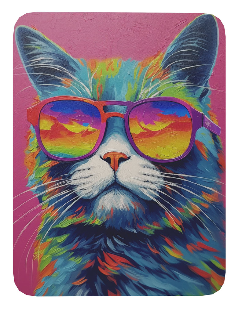 Mouse Pad Gato Arte de animales - 17cm X 21cm D27-0