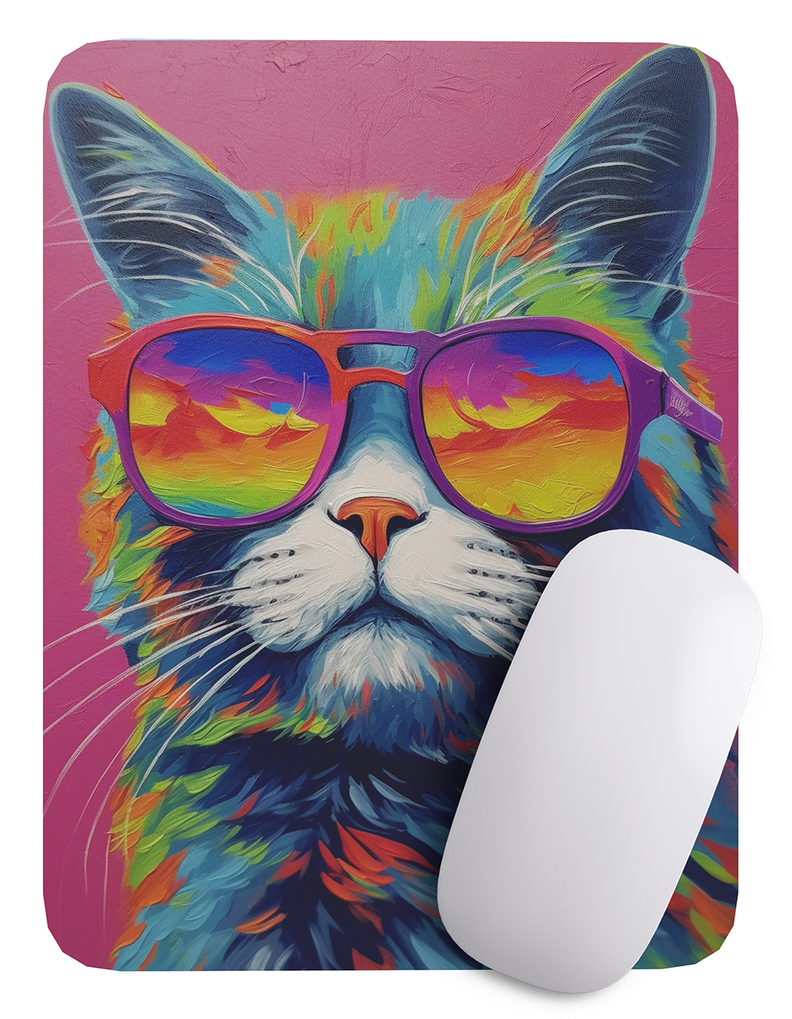 Mouse Pad Gato Arte de animales - 17cm X 21cm D27-1