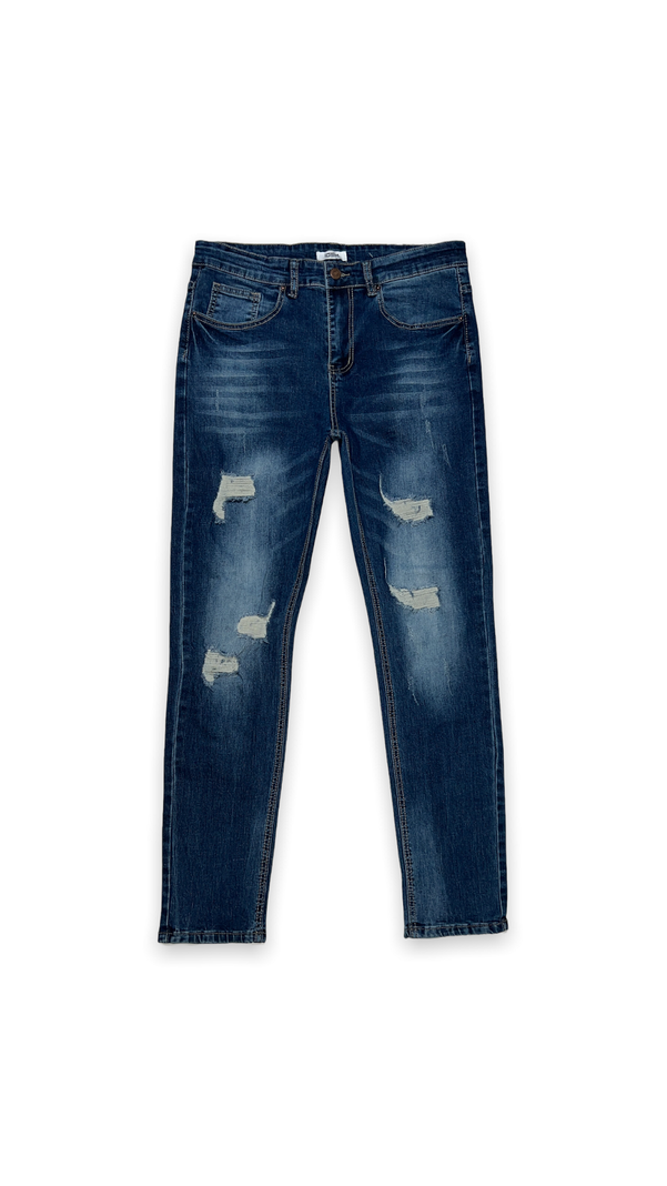Jeans Hombre Skinny Azul Focalizado Destroyer-6