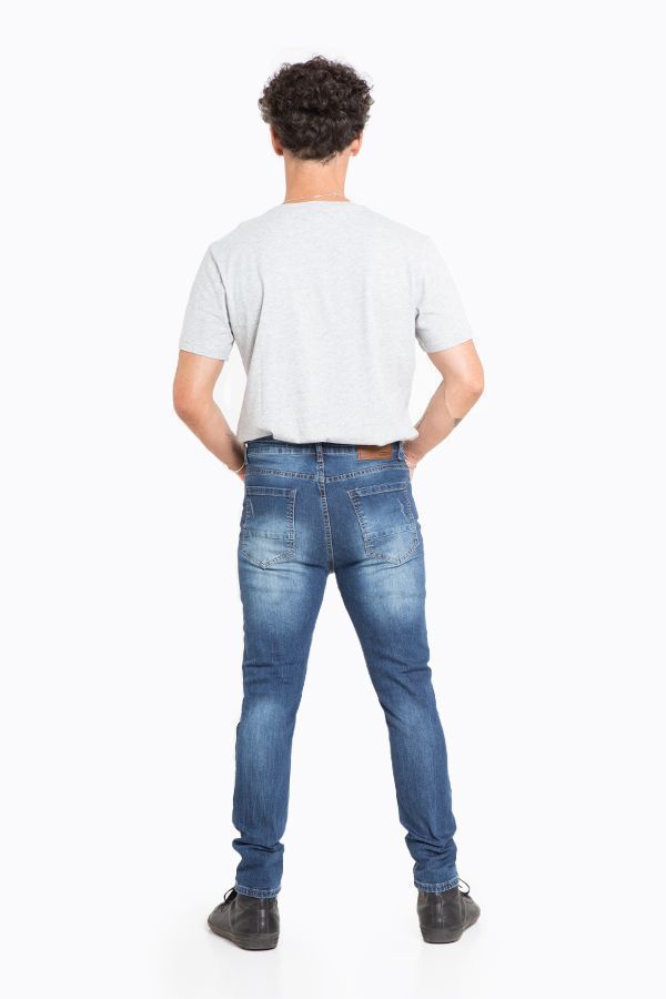 Jeans Hombre Skinny Azul Focalizado Destroyer-5