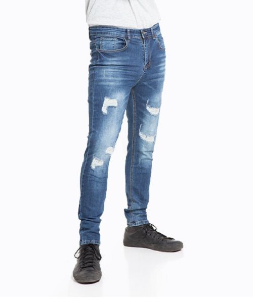 Jeans Hombre Skinny Azul Focalizado Destroyer-0