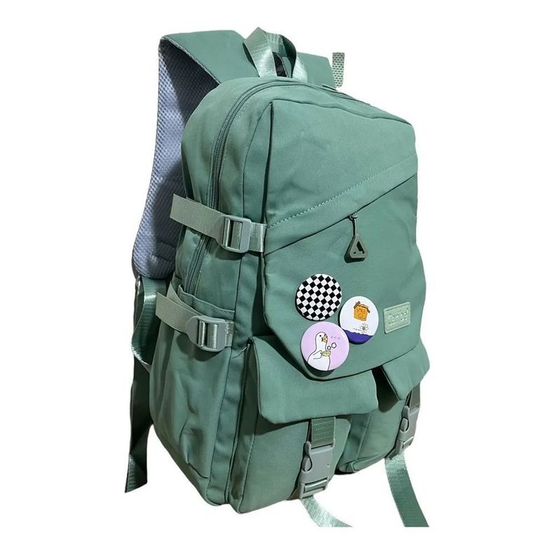 Mochila Bolso Escolar Juvenil Impermeable Gran Capacidad Verde-1