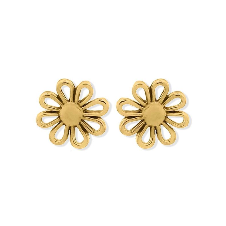 Aros Aritos de Plata Baño de Oro Margaritas - Mabelita-0