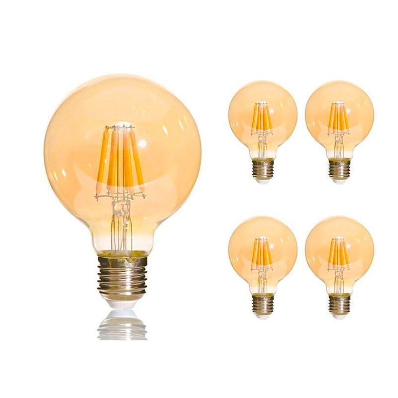 Pack 5 Ampolletas Filamento Led 6W Vintage G80-0