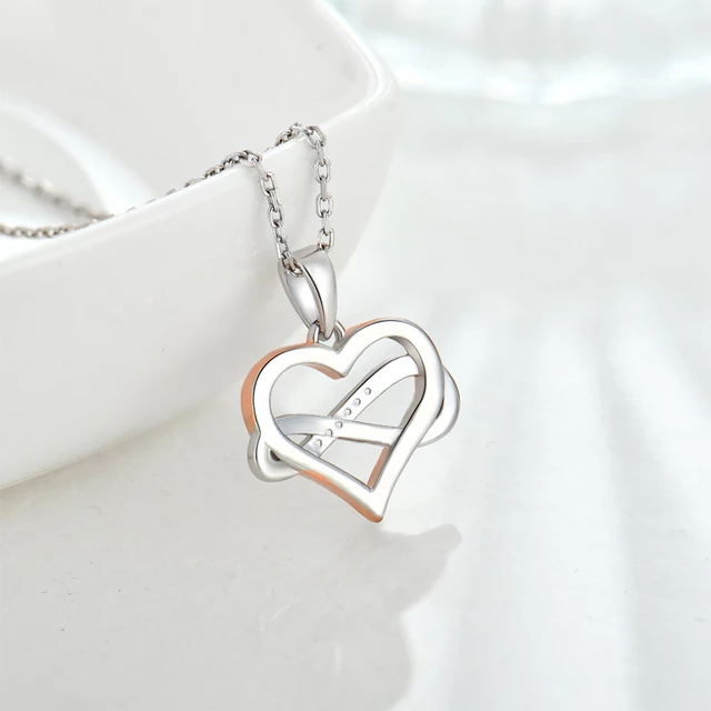 Collar Corazón Infinito Plata 925 Bañado En Oro-2