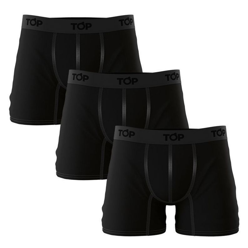 Pack 3 Boxer Medios Negros TOP-0