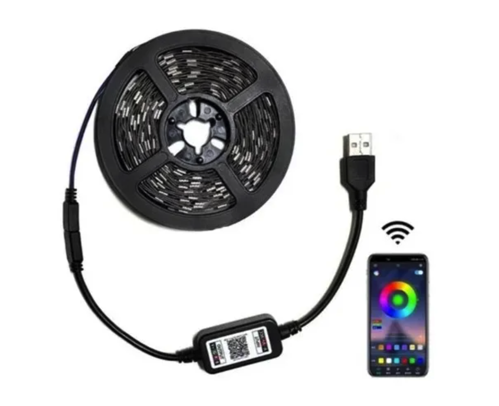 Cinta Tv Bluetooth Led 5 Metros Rgb Usb Smart 5v-6