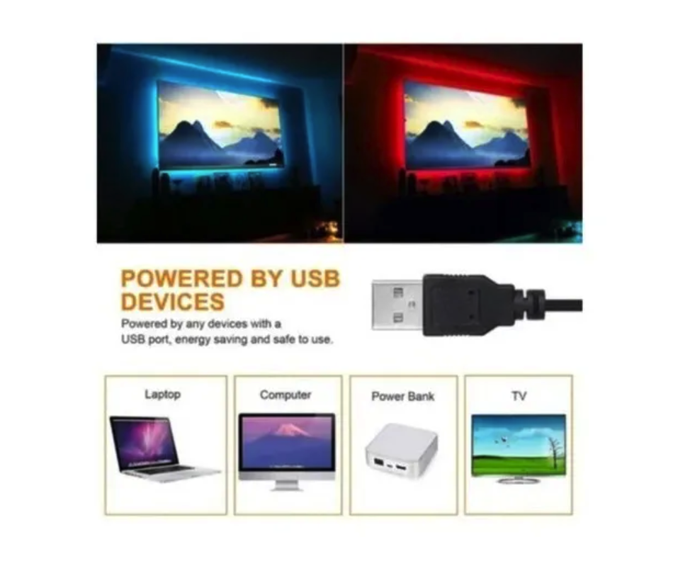 Cinta Tv Bluetooth Led 5 Metros Rgb Usb Smart 5v-3