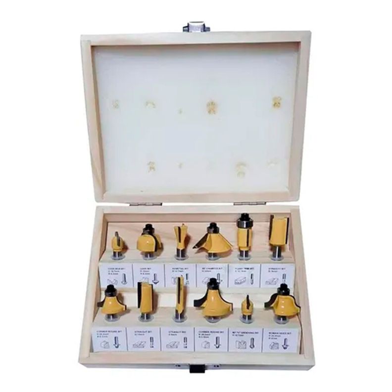 Set De 12 Brocas Fresas Madera Router 6.35mm-0