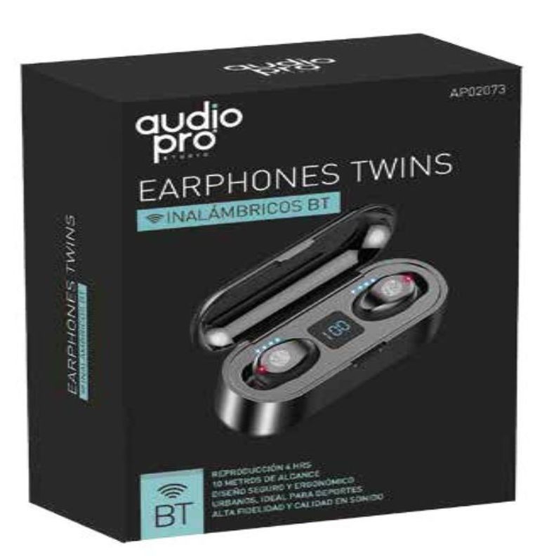 Audífonos Deportivos Twins Bluetooth Negro Audiopro-3
