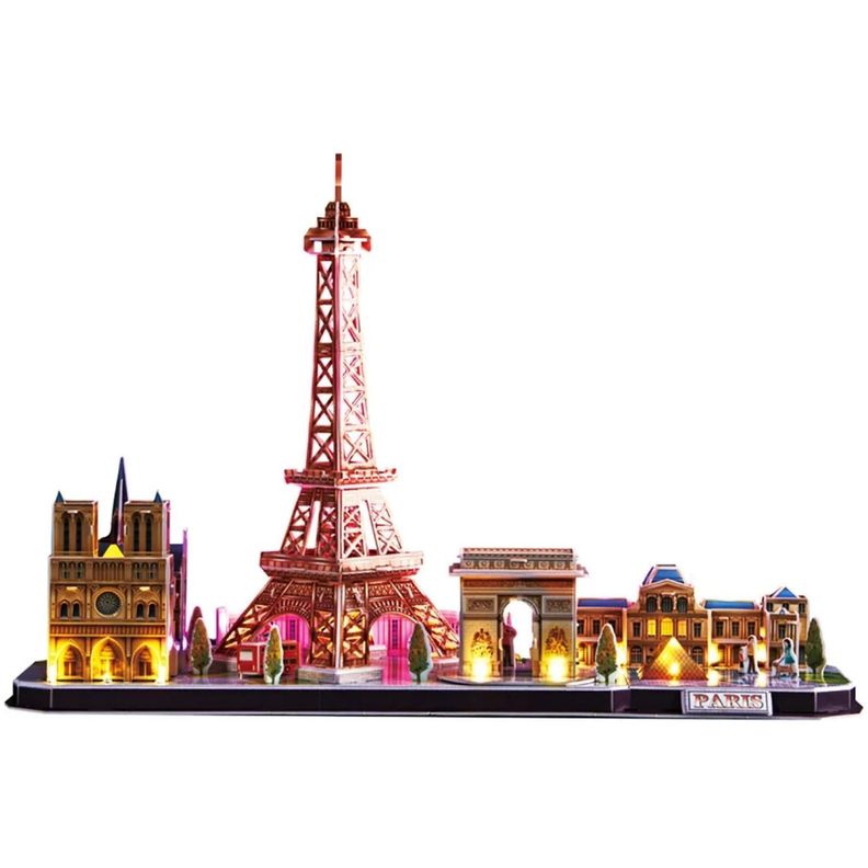Juguete Puzzle 3D City Line Paris 115 Piezas Con Luz LED-1