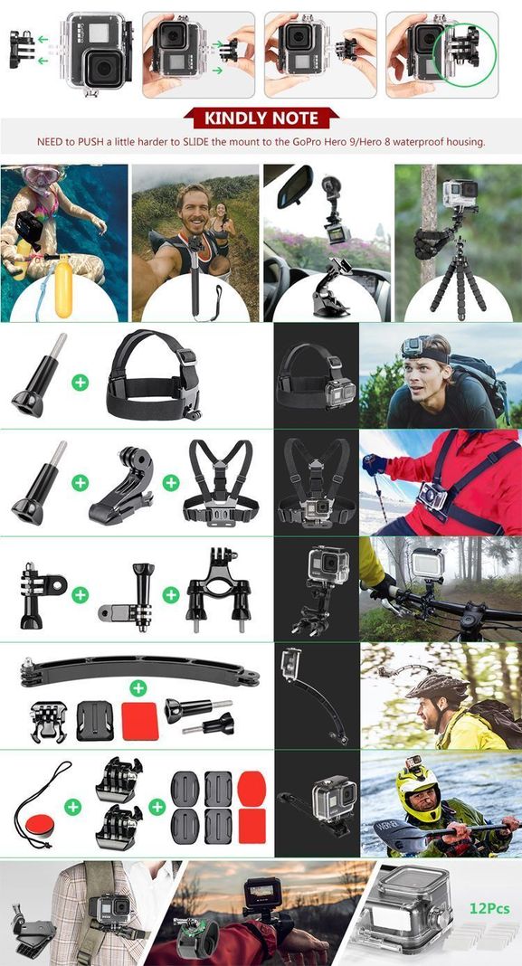 Kit Accesorios 50 para Cámaras Deportivas-4
