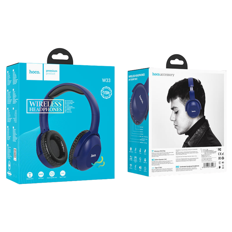 Audifonos Azul Bluetooth W33 Sound Azul-2