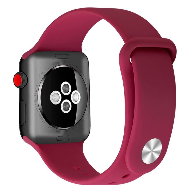 Correa Boton Compatible Iwatch Apple Watch Rosa Roja 42-44-45MM-0