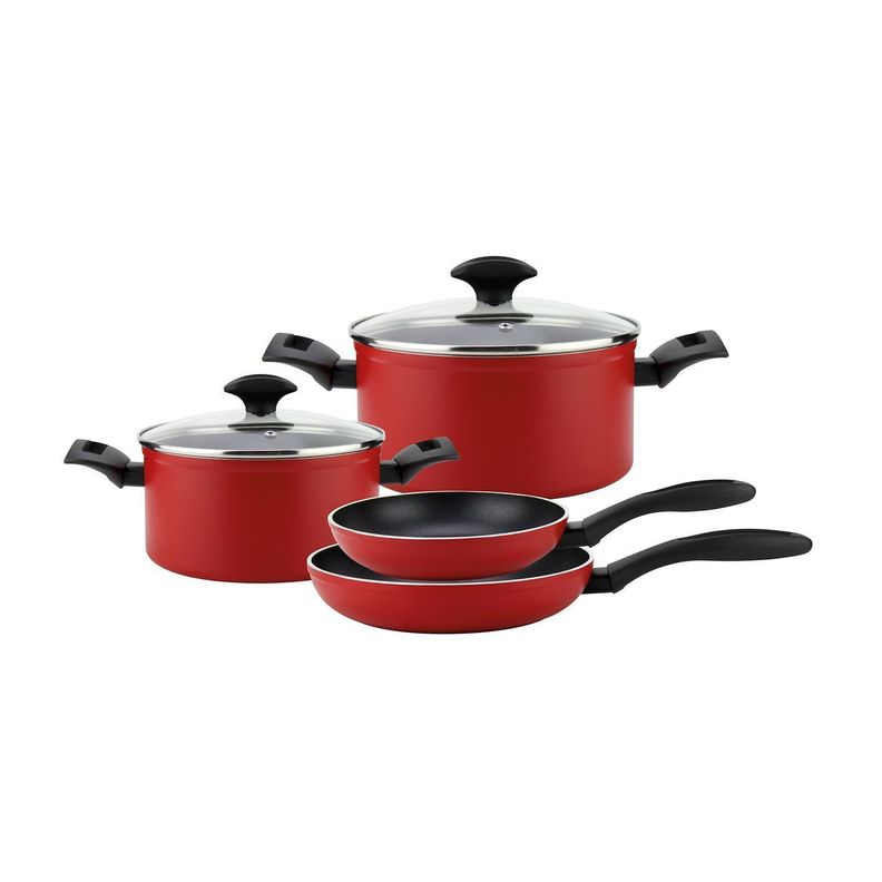 Batería de cocina de aluminio roja Máxima 6 Piezas-1