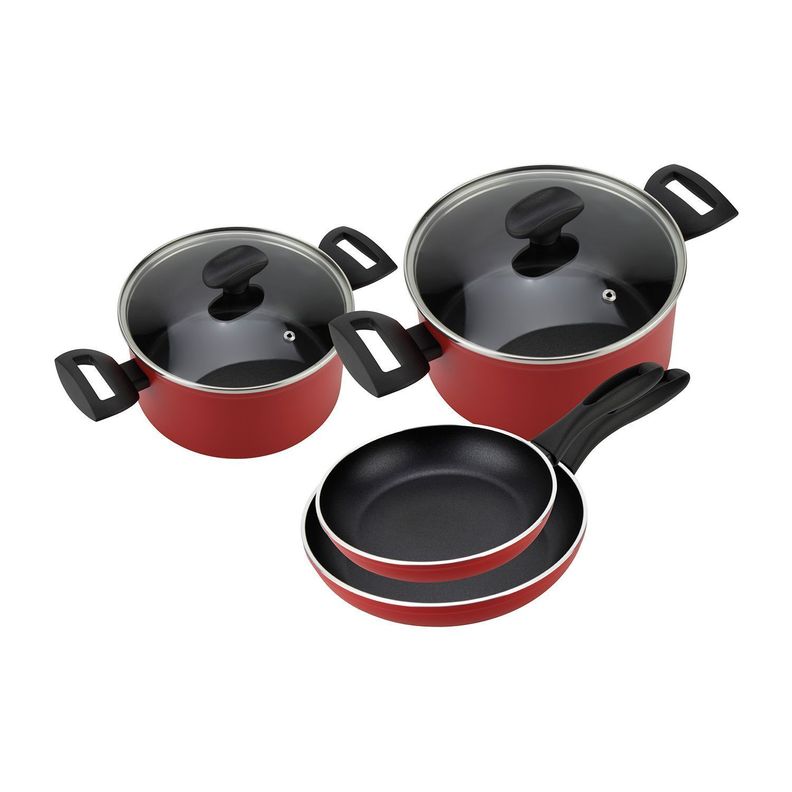 Batería de cocina de aluminio roja Máxima 6 Piezas-2