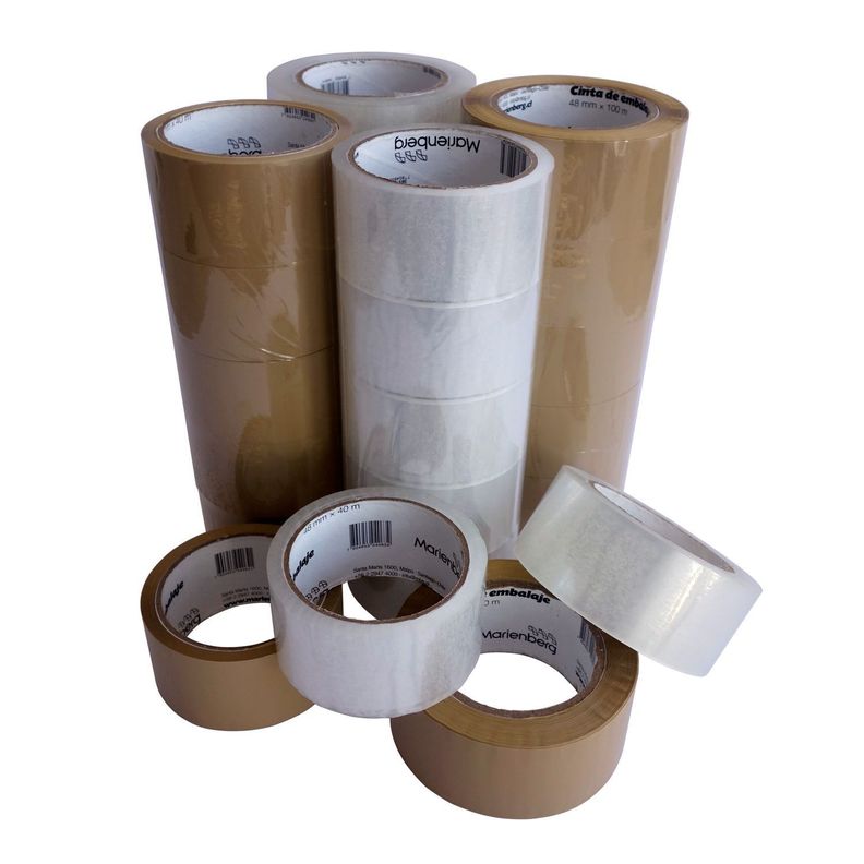 Cinta de embalaje 40 m color café. Pack de 48 uds-1