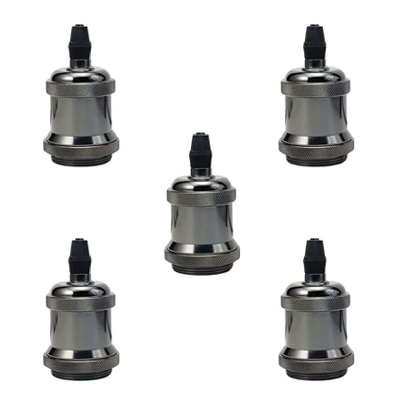 Pack 5 Soquetes E-27 Retro Plateado Vintage-0