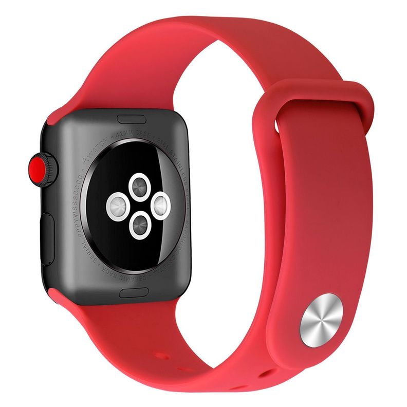 Correa Boton Compatible Iwatch Apple Watch Rojo 42-44-45MM-0