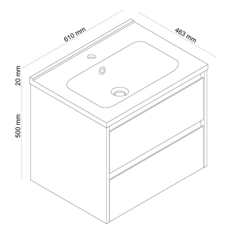 Mueble Vanitorio Bära Oslo 60 cm Marrón-2