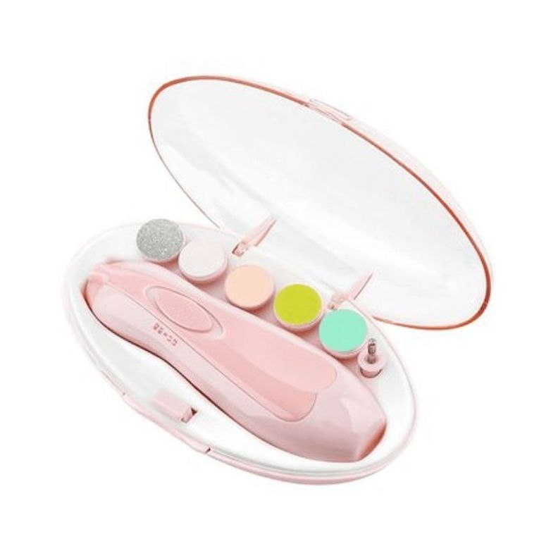 Cortador De Uñas A Pilas Bebe Pulidor Limador Rosa-0