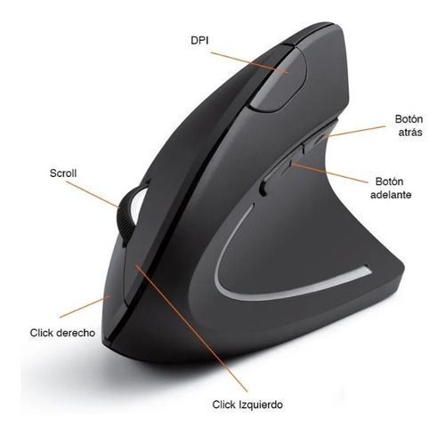 Mouse Vertical Inalámbrico Receptor 3.0 Usb 3600 Dpi-1