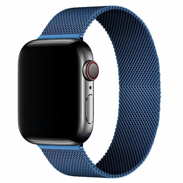 Correa Metálica Para Apple Watch 42 /44 / 45 / Azul-0