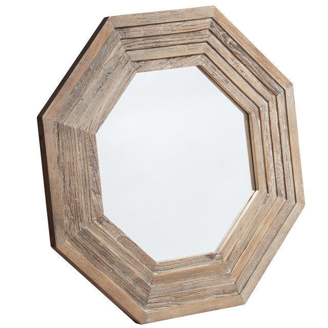 Espejo Samarka, madera de olmo en forma octogonal-2
