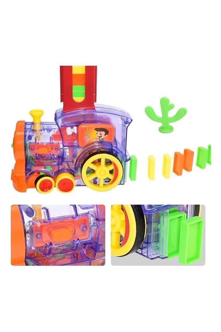 Tren Dominó Para Niños, Juego De Bloques De Construcción-2