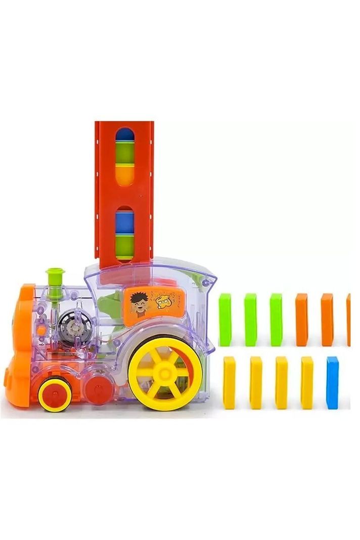 Tren Dominó Para Niños, Juego De Bloques De Construcción-0